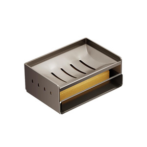 Shu Zheng Double Layer Soap Dish Wall Mounted Aluminum Rectangular For Bathroom Use - Product Image 5