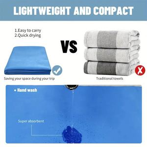 Serviette de sport en microfibre douce à séchage rapide - Différentes tailles et couleurs - Emballage en sac OPP - Utilisation pour les voyages et le camping - Product Image 2