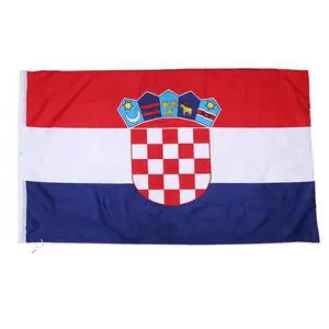 NX fábrica venta al por mayor personalización 3x5 doble cara rectángulo poliéster Croacia país bandera Banner para deportes y juegos