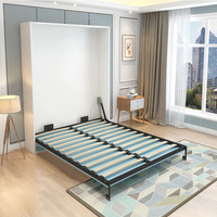 Cama Murphy Invisible que Ahorra Espacio, Cama Plegable de Pared de Dos Niveles con Estructura de Acero y Sofá para Dormitorio