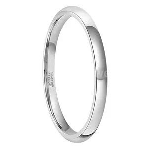 Ювелирные изделия Coolstyle, оптовая продажа, дропшиппинг, 2 мм Куполообразное штабелируемое кольцо из карбида вольфрама для женщин, модное обручальное кольцо