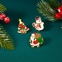 Hadiah Natal Bros Pin Lencana Santa Claus Kartun Lucu dari Paduan Seng dengan Cetak UV dan Teknik Tetesan Minyak, Warna Kustom untuk Pakaian, Tas, Syal.