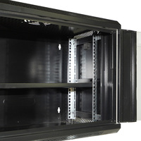 Armoire réseau murale 9U, porte en verre trempé noir, profondeur 400 mm, taille personnalisée disponible