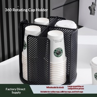Organisateur de tasses à café et à thé au lait, distributeur de tasses rotatif de bureau, support à tasses en plastique à un niveau, grande taille disponible dès maintenant
