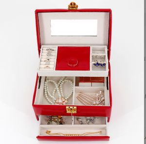 Estuche de Viaje Organizador de Joyas de Cuero PU Cuadrado Colorido, Cajas de Lujo para Exhibición de Joyas - Product Image 2
