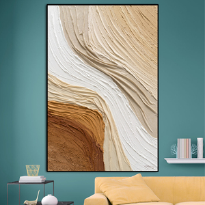 <span class=keywords><strong>Pintura</strong></span> al óleo de lienzo abstracta con textura <span class=keywords><strong>3D</strong></span> pintada a mano, decoración moderna personalizada <span class=keywords><strong>para</strong></span> la pared del salón y el hogar - Product Image 4