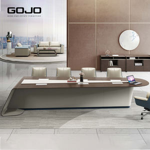 Meubles de bureau de direction de luxe modernes Bureau de direction en forme de L durable en bois - Product Image 4