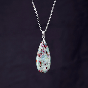 Colgante de sedimento marino de jaspe, joyería Bohemia, Latón chapado en oro para aliviar la ansiedad, Equilibrio Energético y meditación, venta al por mayor - Product Image 5