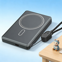Nouvelle batterie externe sans fil à charge rapide en alliage d'aluminium magnétique 5000mAh 10000mAh avec entrée/sortie Type-C et protection contre la surcharge pour