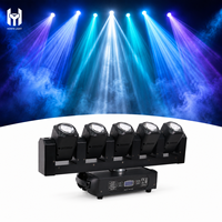 Projecteur LED à faisceau mobile 5x30W RGBW 4-en-1 à rotation infinie avec lumière dorée, contrôle DMX512 RDM, éclairage de scène pour événements DJ
