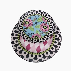 European <b>and</b> American Style Underglaze Color Geometric Pattern Tableware Dinner Plate - Product Image 4