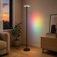 Lampe de sol RGB d'angle à éclairage ascendant, lumière d'ambiance LED pour salle de jeux, chambre à coucher, salon, décoration moderne