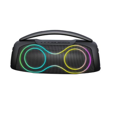 OEM Portable Bluetooth Speaker with Colorful RGB Lights with Built-in Battery Support AUX/TF Card/USB Input for Outdoor Party