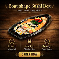 Plateau à sushi Huafeng résistant aux vibrations avec couvercle anti-buée, idéal pour la livraison de nourriture longue distance entre villes