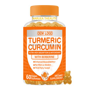 เยลลี่ขมิ้นมังสวิรัติเคอร์คูมินน้ำมันเมล็ดสีดำ95% ส้มไบโอเพอรีนฉลากตามต้องการ - Product Image 1