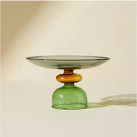 Bol à bijoux en verre borosilicaté multicolore résistant à la chaleur soufflé à la main sur mesure avec base