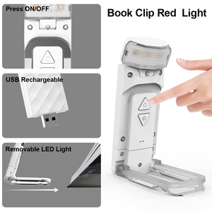 670nm Red Light Bookmark <b>Lamp</b> Portable LED Desk Reading Light Rechargeable 3 Brightness Levels Flexible Clip on Book Lights - Product Image 3