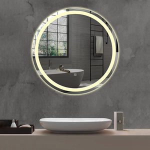 Miroir de salle de bain LED intelligent moderne de 50 cm, éclairé, élégant, température de couleur réglable, résistant à l'humidité, montage mural, utilisation hôtel/villa - Product Image 2