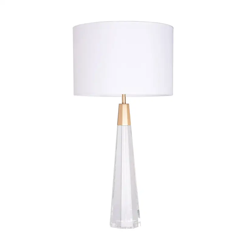 Lampe de Table Led en forme de cône, Design moderne et Simple, Base en cristal clair, pour salon et chambre à coucher