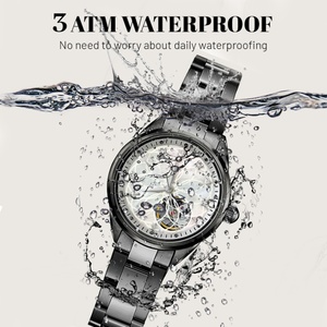 Relojes de Lujo de Acero Inoxidable, Clásicos y Elegantes para Damas, Reloj Mecánico Automático con Esqueleto y Diamantes - Product Image 2