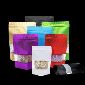 Tùy chỉnh nhôm lá đứng lên nắp kéo thực phẩm mùi bằng chứng phẳng Zip khóa túi cho bao bì cà phê Dây Kéo Túi Mylar với cửa sổ - Product Image 1