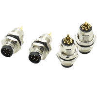 Connecteur M8 circulaire étanche IP67 à 8 broches pour montage sur circuit imprimé, prise mâle à fixation arrière, fournisseur de connecteurs