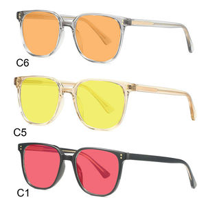 Cr39 retro máy tính Gọng kính khung vàng đỏ cam chống ánh sáng màu xanh Chặn kính cho nam giới phụ nữ thời trang in quang - Product Image 1