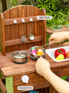 Set Educativo <span class=keywords><strong>Montessori</strong></span> per <span class=keywords><strong>Bambini</strong></span>: <span class=keywords><strong>Cucina</strong></span> d'Acqua in <span class=keywords><strong>Legno</strong></span> per Gioco all'Aperto con Fango, Sabbia e Acqua, per Apprendimento e Gioco di Ruolo - Product Image 5