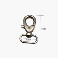Mousqueton pivotant en alliage de zinc de 26 mm, crochet à pression métallique personnalisé pour sangle de sac, porte-clés, laisse d'animal, accessoires de quincaillerie
