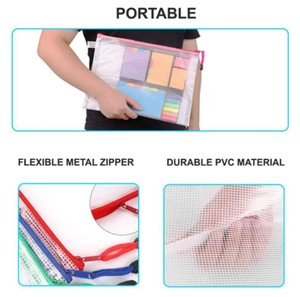 Bolsa de Malla de PVC Resistente con Cierre, 20 Piezas, Tamaño Carta/A4, para Archivos, Documentos, Juguetes, Organizador, Carpeta de Oficina, Material Escolar para Profesores - Product Image 5