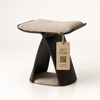 Lit surélevé pour chat en bois courbé de qualité supérieure avec coussin rembourré, design moderne, idéal pour chaton, à poser près de la fenêtre