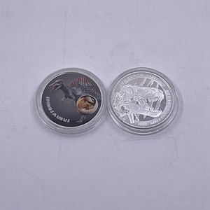 <span class=keywords><strong>Jurassic</strong></span>-<span class=keywords><strong>world</strong></span> personnalisé Tyrannosaurus Rex Dinosaure argent plaqué 3d pièces de monnaie en métal pour enfants <span class=keywords><strong>jouet</strong></span> - Product Image 3