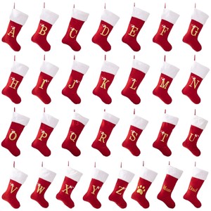 Chaussettes <span class=keywords><strong>de</strong></span> <span class=keywords><strong>Noël</strong></span> en velours rouge <span class=keywords><strong>de</strong></span> haute qualité avec lettres en polyester, décoration <span class=keywords><strong>de</strong></span> <span class=keywords><strong>Noël</strong></span>, cadeau personnalisé pour maman - Product Image 5