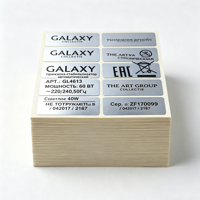 Matte Silver Waterproof PET Labels - High-Resolution Barcode Serial Number Stickers for Electronic Product Tracking