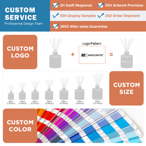 Mescente sang trọng hổ phách chai thủy tinh làm mát không khí sậy khuếch tán và Nến thơm với thanh và hộp - Product Image 4