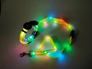 Led Lichte Kraag Usb Nylon Pvc Wrap Tape Nachtlampje Hondenriem En Kraag Set Met Pet Gps Locator - Product Image 3