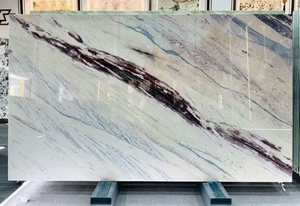 Dalle de marbre blanc <span class=keywords><strong>Cartier</strong></span> pour mur d'accentuation de luxe et plan de travail de cuisine - Product Image 4