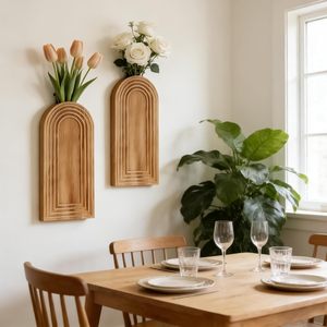 Vases muraux en <span class=keywords><strong>bois</strong></span> en gros pour la décoration du salon, art rustique pour l'entrée de la ferme, décoration intérieure - Product Image 6