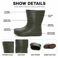 Bottes de pluie mi-mollet en EVA personnalisées ODM, ultra-légères, imperméables, semelle antidérapante, pour le jardin, la ferme, le travail, bottes Wellington