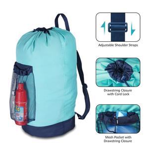 150L <b>Laundry</b> Bag Backpack <b>Foldable</b> Clothes Hamper Bag with Drawstring Closure for College Apartment Laundromat - Product Image 3