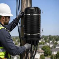 IP68 Outdoor 288 Cores Fiber Optic Splice Closure 17 Ports Heat Shrinkable Type Dome Fiber Joint Closure Waterproof FOSC