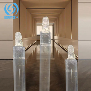 Figura de León de Resina Transparente Estilo Chino, Escultura Pixiu para Decoración del Hogar, Entrada, Sala de Estar, Hotel, Villa, Artística - Product Image 3