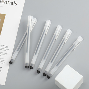 Frosted <b>White</b> Gel <b>Pen</b> Black Ink Needle Tip Office School Stationery Plastic Body Caps Closure Smooth Writing Quick Drying - Product Image 1