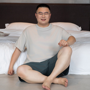 <span class=keywords><strong>Pigiama</strong></span> <span class=keywords><strong>da</strong></span> <span class=keywords><strong>uomo</strong></span> 3XL-5XL, set estivo con <span class=keywords><strong>pantaloncini</strong></span> a maniche corte, casual, in modal, taglie forti, loungewear, nuovo stile estivo - Product Image 5