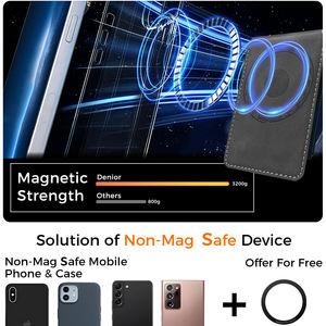 Горячая распродажа: минималистичный чехол-кошелек MagSafe для телефона с RFID-защитой, тонкий, из искусственной кожи, на магните, вмещает 5-6 карт - Product Image 4