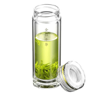 Double Walled Glass Tea Cup With Filter Golden Age Business Gift For Men 500Ml Heat Insulated Water Cup - Product Image 5