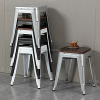 Chaises et tables en fer pour comptoir de club, cuisine industrielle, salle à manger, chaises hautes avec repose-pieds, tabouret de bar haut en métal moderne pour salon
