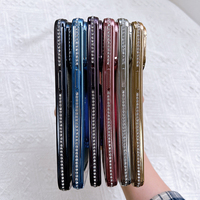 Coque Scintillante Arrière pour iPhone 16 15/15 Pro/14 Pro Max, Coque Chromée Bling-Bling pour iPhone 13 avec Béquille