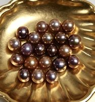 Perles d'eau douce cultivées Edison colorées, demi-percées, perles intercalaires lâches, semi-finies, pour pendentifs DIY faits à la main