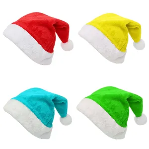 Topi Santa dewasa hbs78, topi Natal pendek dekorasi Natal, topi Santa dewasa